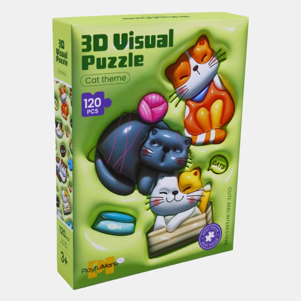 3-D Visual Puzzle - Cat Theme
