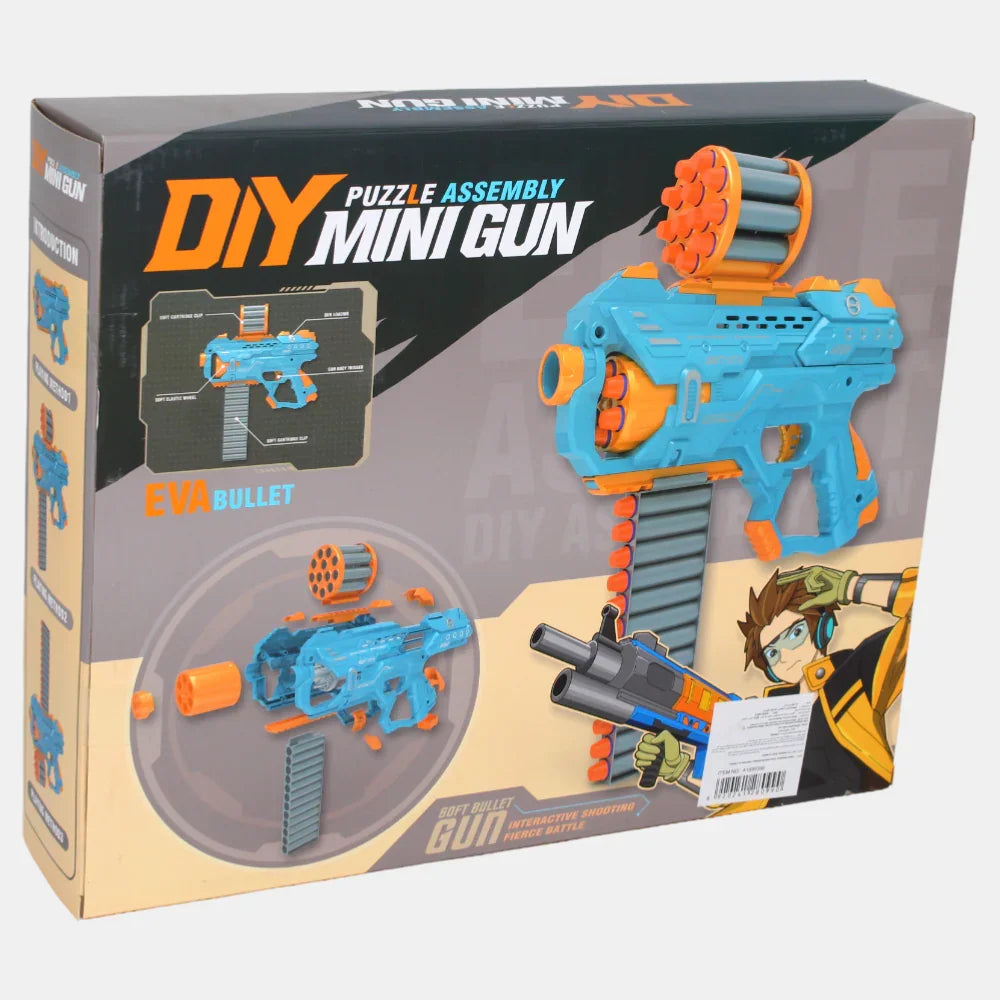Puzzle Assembly Soft Bullet Gun – Safe & Fun Toy for Kids (Blue)