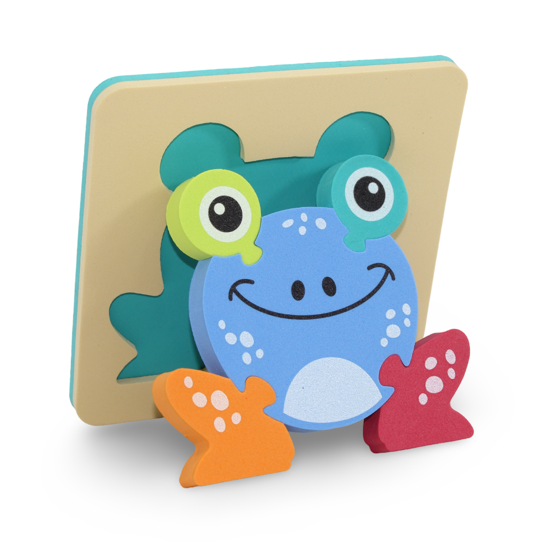 Multicolor Frog 3D Wooden Puzzle - Toys - OKO