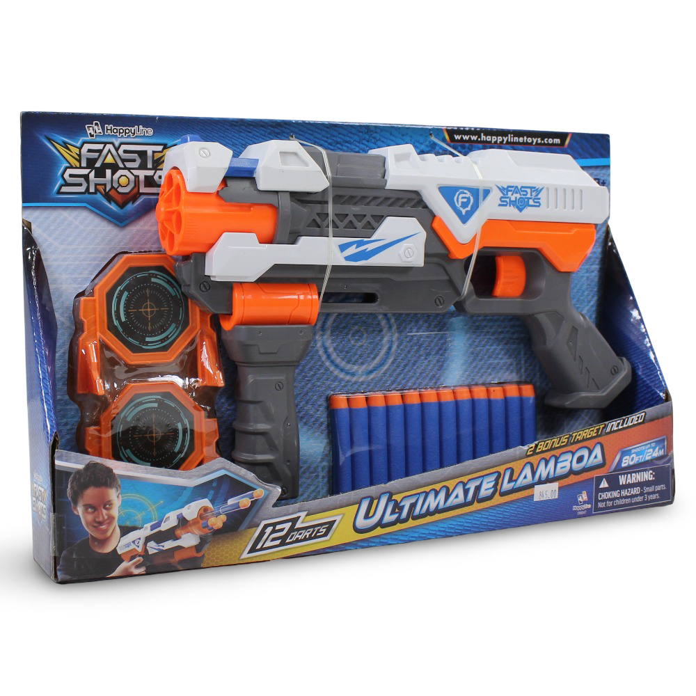 Fast Shots Foam Launcher – Ultimate Lamboa Blaster with 12 Darts - Toys - Happy Line