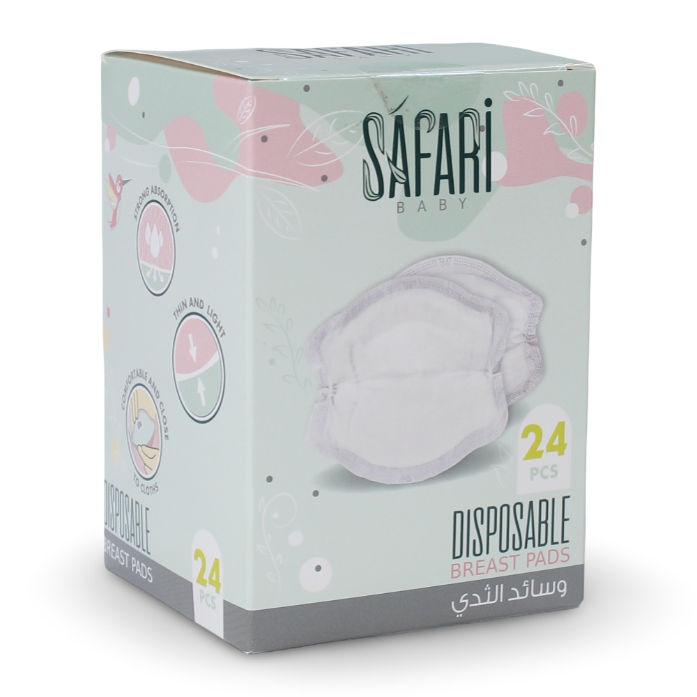 Safari Baby Disposable Breast Pads – 24 Pcs - Baby Essentials