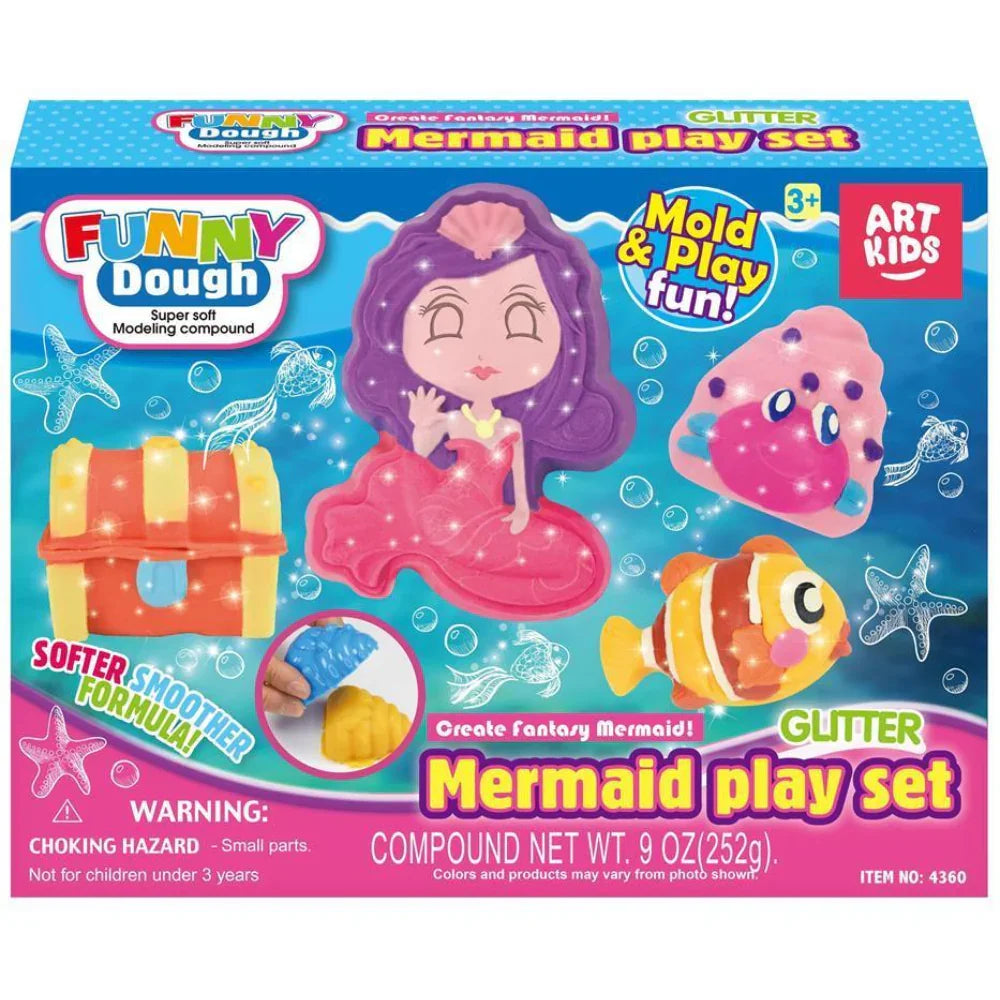 Art Kids Funny Dough Glitter Mermaid Play Set - Toys