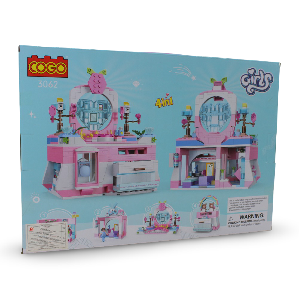 Cogo Girls Princess Dressing Table Building Blocks Set - 653 Pcs