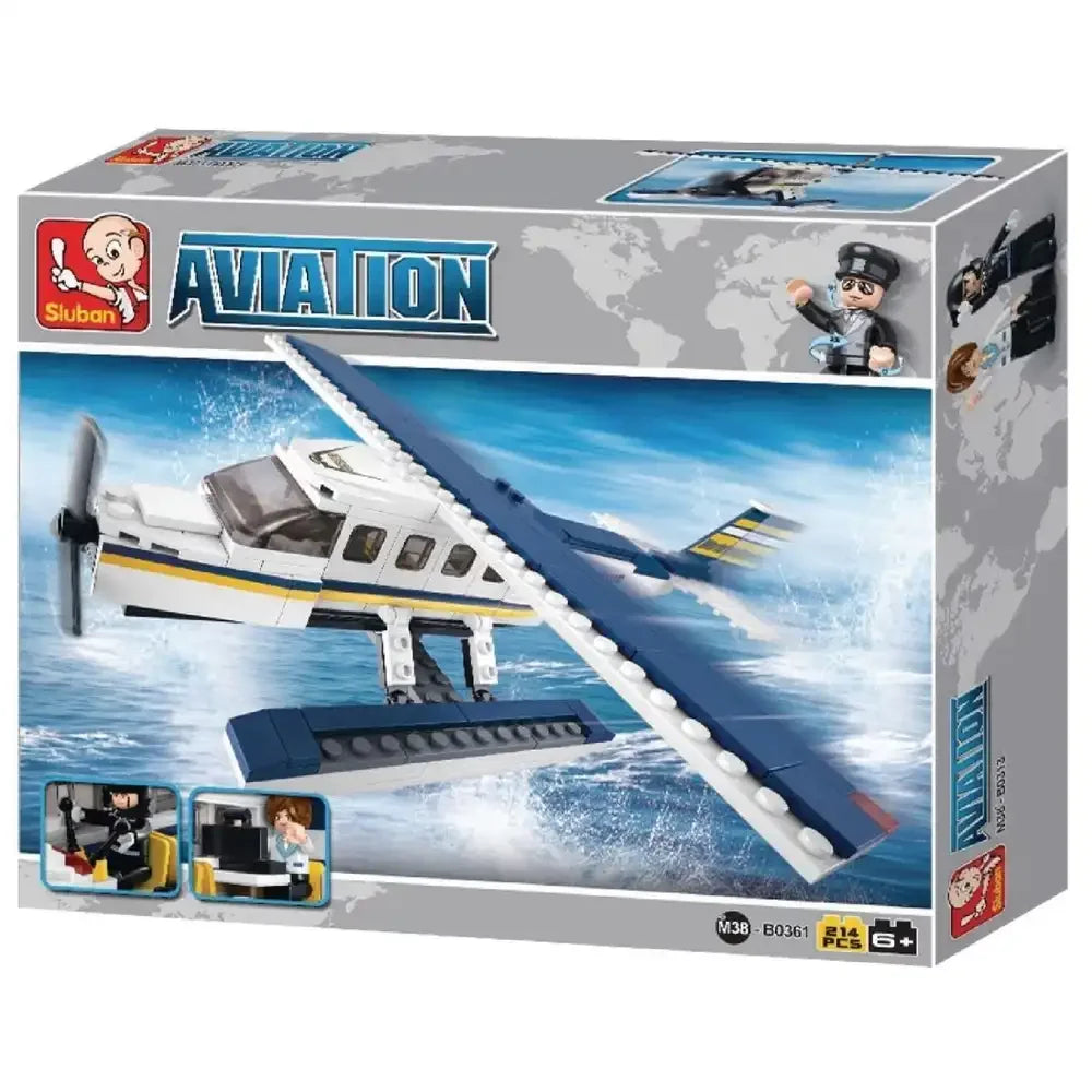 Sluban Aviation Seaplane Building Blocks Set – 214 Pcs - Toys