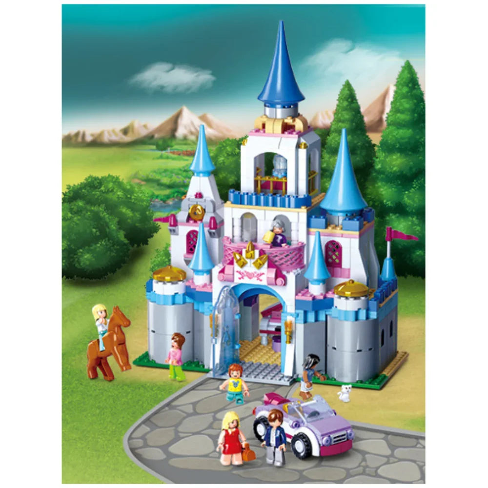 Sluban Girls Dream Sapphire Romantic Castle Building Blocks Set - 815 Pcs