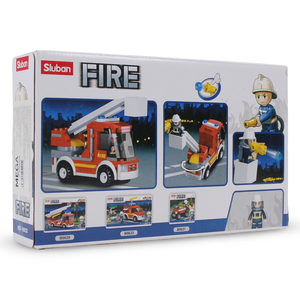 Sluban Fire Brigade Small Turntable Ladder Truck Building Blocks Set - 136 Pcs