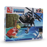 Sluban Armed Riot Police Helicopter Building Blocks Set - 221 Pcs