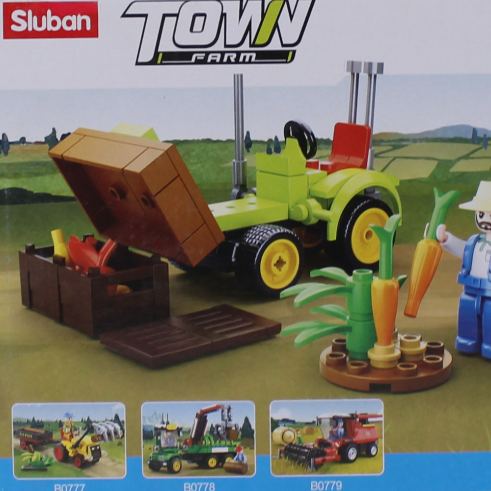 Sluban Town Farm Harvest Tractor Fruit Cart Building Blocks – 80 Pieces