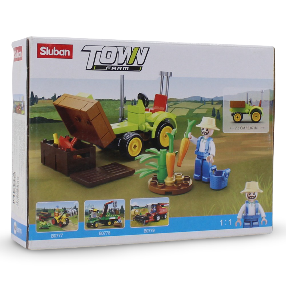 Sluban Town Farm Harvest Tractor Fruit Cart Building Blocks – 80 Pieces