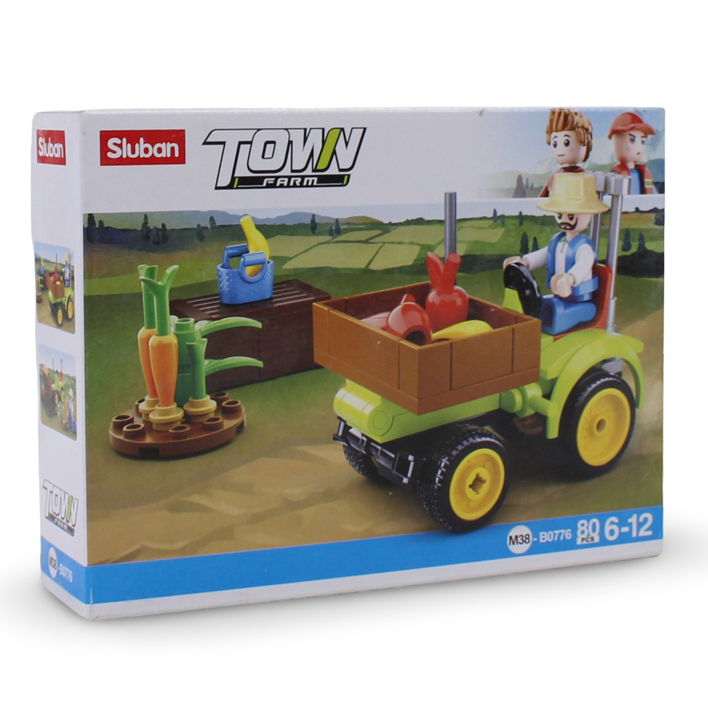 Sluban Town Farm Harvest Tractor Fruit Cart Building Blocks – 80 Pieces