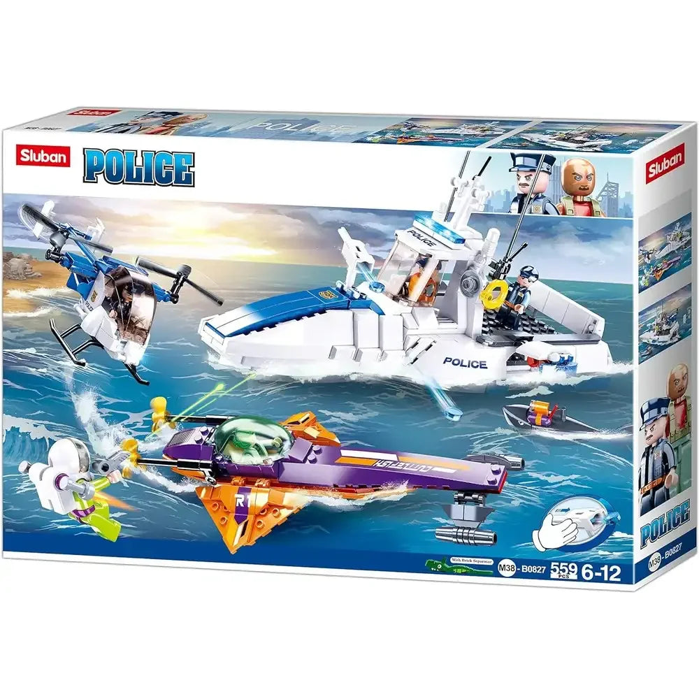 Sluban Police Manhunt In Sea Building Set - 559 Pcs