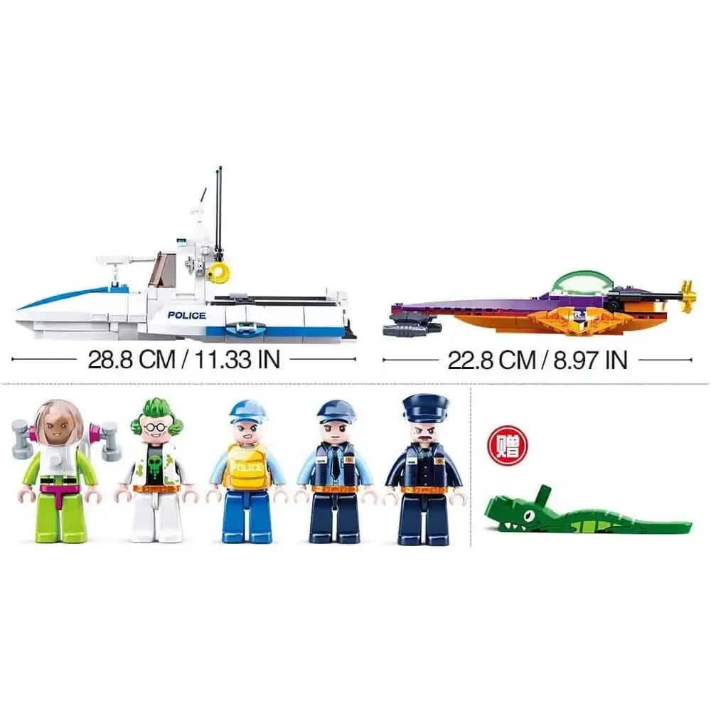 Sluban Police Manhunt In Sea Building Set - 559 Pcs