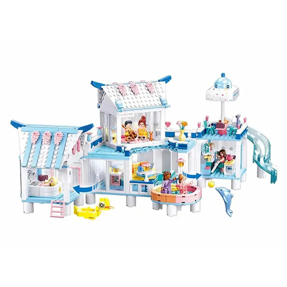 Sluban Girls Dream Swimming Pool by the Sea Bricks - 938 Pcs