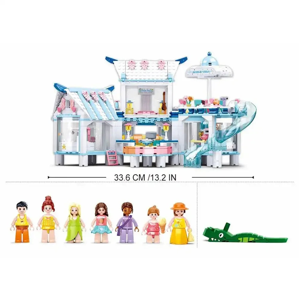 Sluban Girls Dream Swimming Pool by the Sea Bricks - 938 Pcs