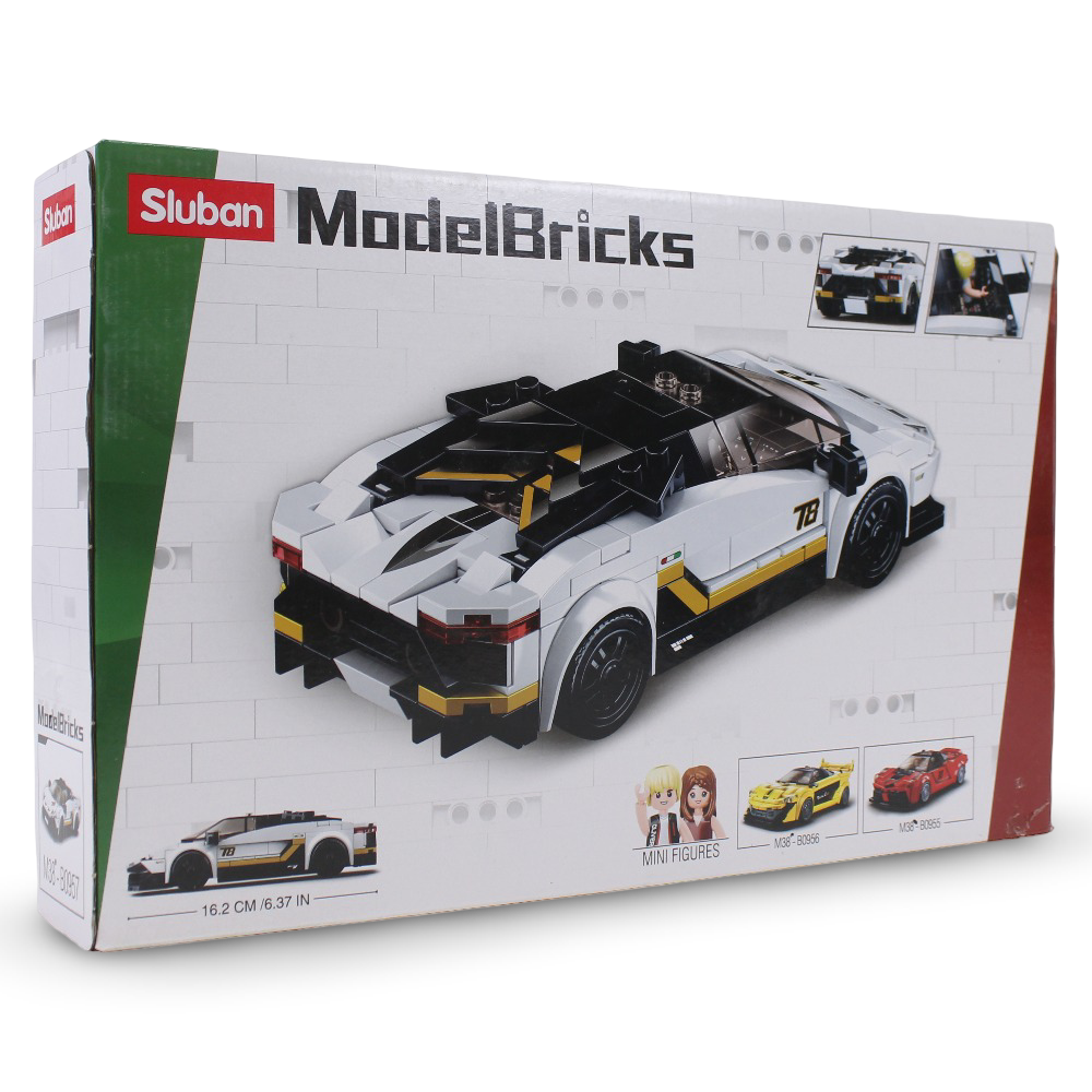 Sluban Model Bricks White Italian Super Car - 276Pcs