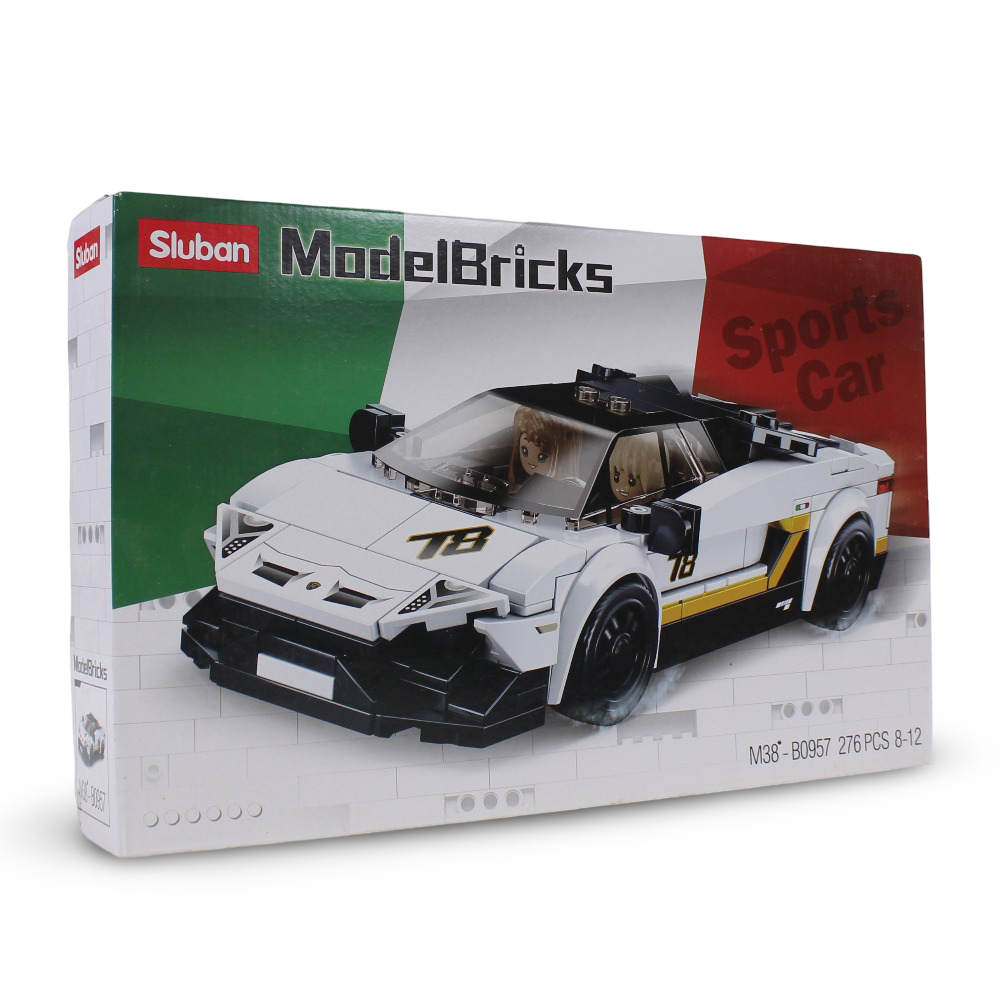 Sluban Model Bricks White Italian Super Car - 276Pcs