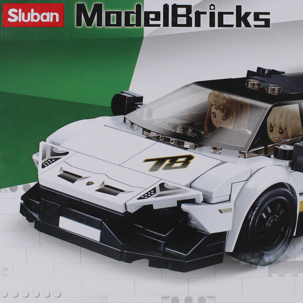 Sluban Model Bricks White Italian Super Car - 276Pcs