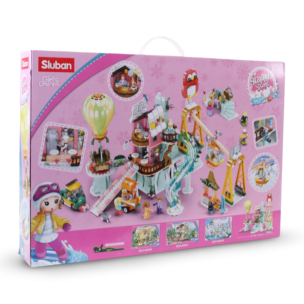 Sluban Girls Dream Happy Diary Ski Field Building Blocks Set - 1065 Pcs