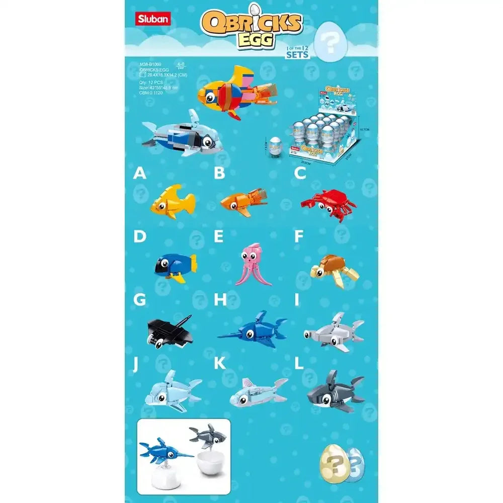 Sluban Qbricks Egg Sea Creatures - 24Pcs