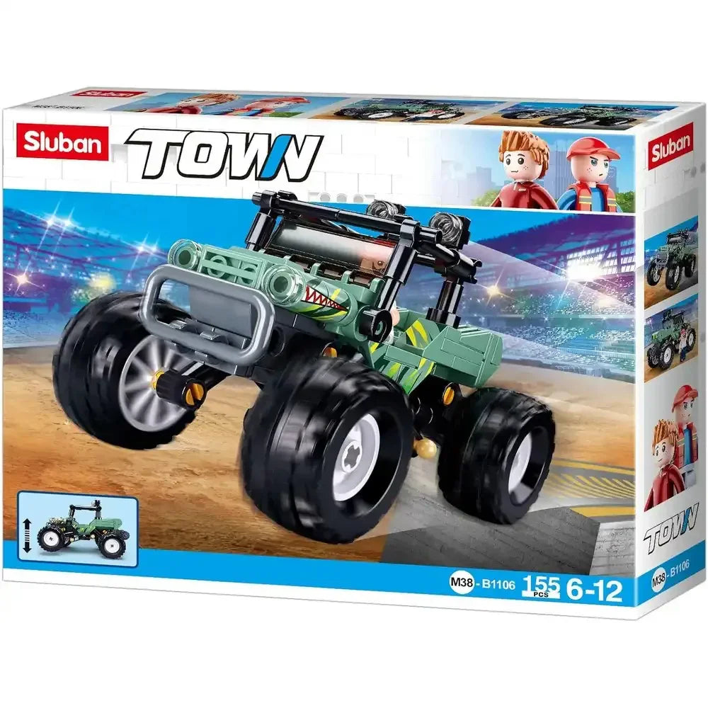 Sluban Town Off-Road Green Vehicle Building Blocks Set - 155 Pcs - Toys