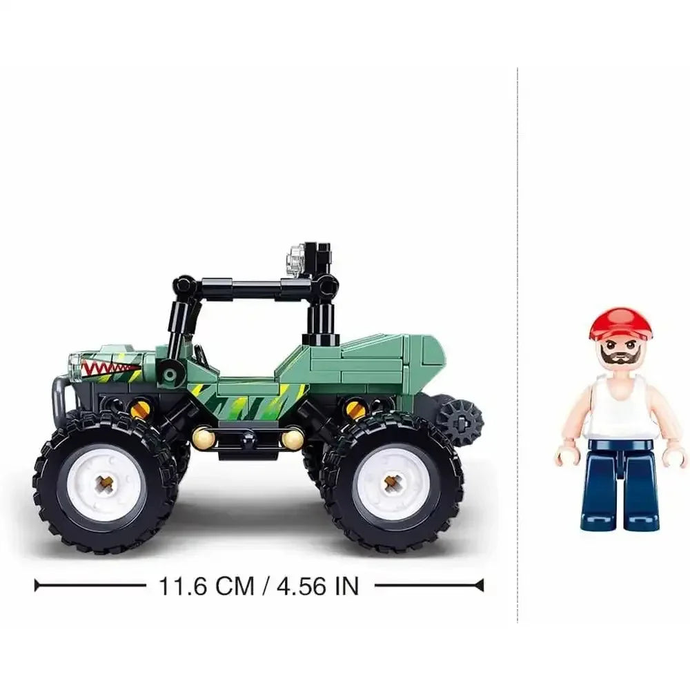 Sluban Town Off-Road Green Vehicle Building Blocks Set - 155 Pcs