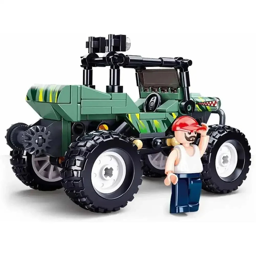 Sluban Town Off-Road Green Vehicle Building Blocks Set - 155 Pcs