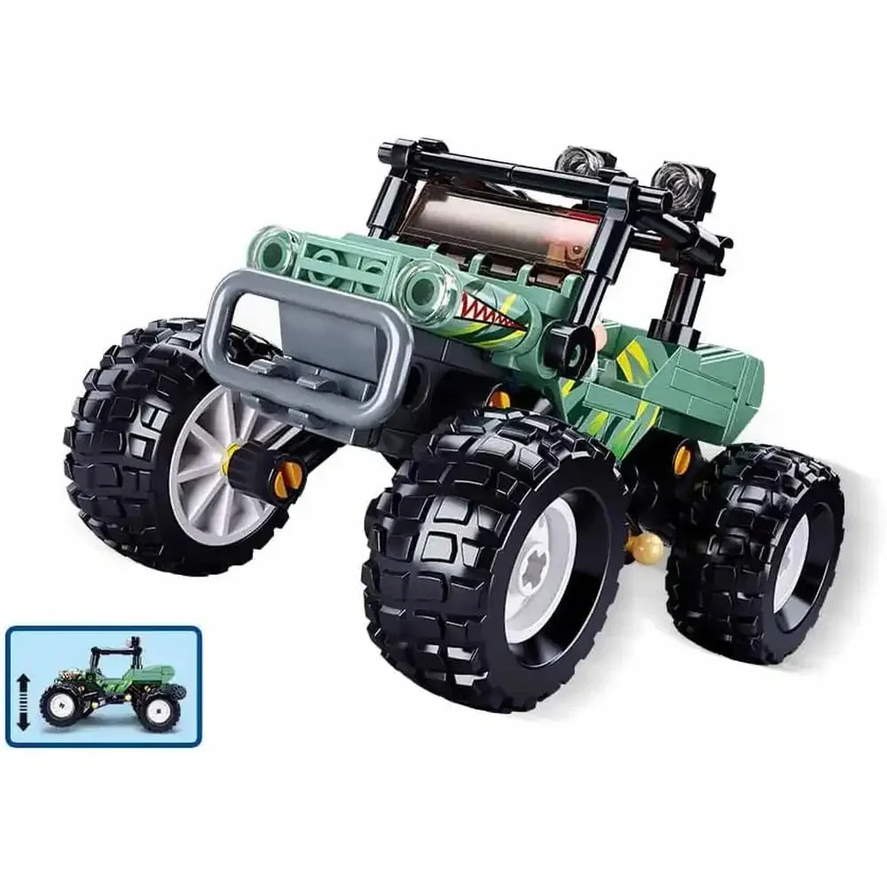 Sluban Town Off-Road Green Vehicle Building Blocks Set - 155 Pcs