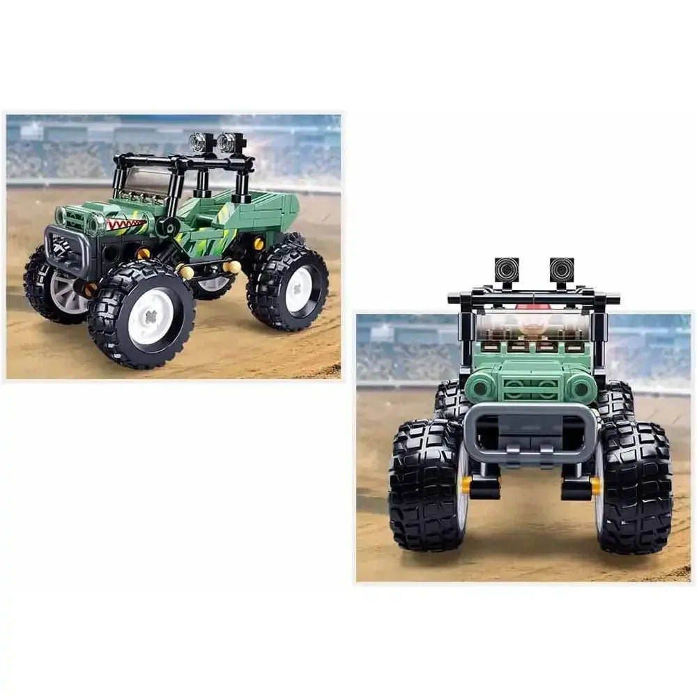 Sluban Town Off-Road Green Vehicle Building Blocks Set - 155 Pcs