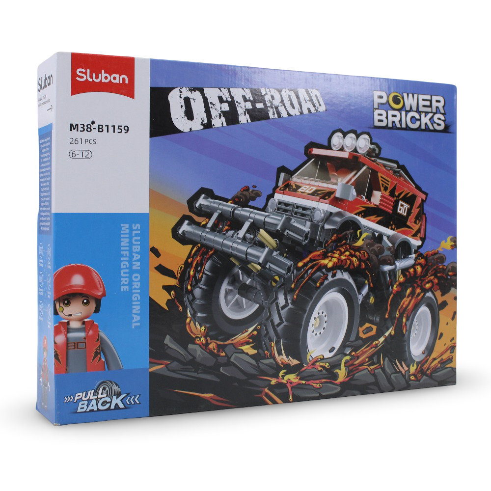 Sluban Power Bricks Off Road Bigfoot Red Vehicle - 261Pcs