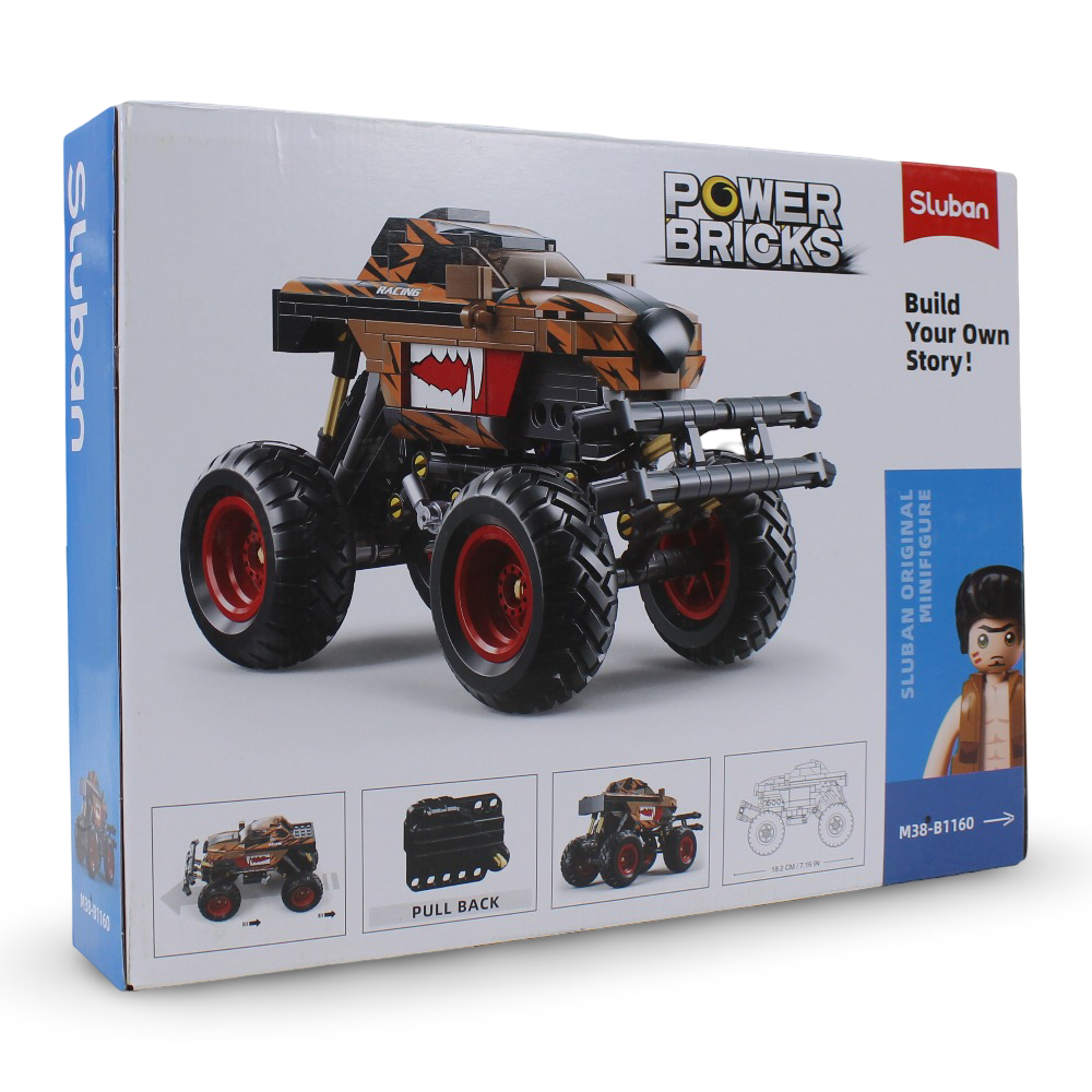 Sluban Power Bricks Off Road Bigfoot Orange Vehicle - 269Pcs