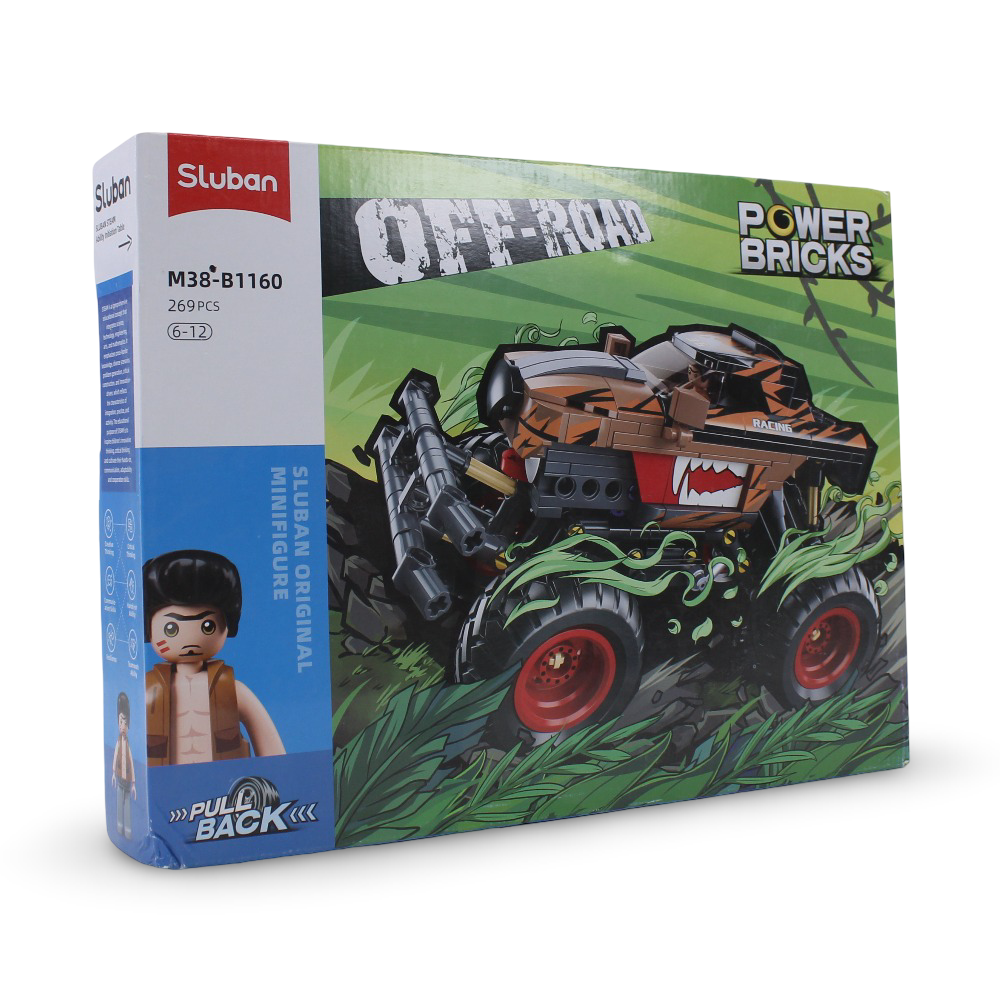 Sluban Power Bricks Off Road Bigfoot Orange Vehicle - 269Pcs