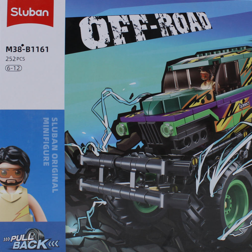 Sluban Bigfoot Green Purple Speed Kixx Monster Truck Building Blocks Set - 252 Pcs