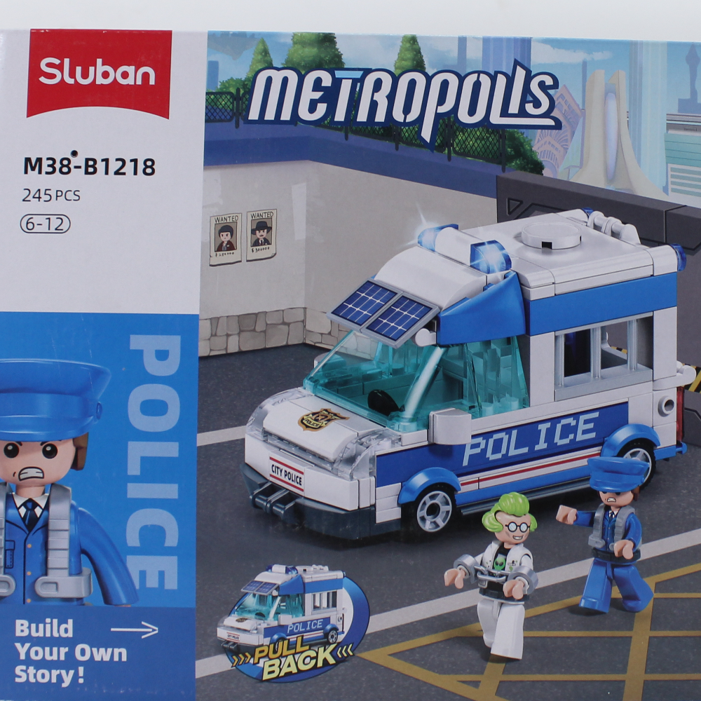 Sluban Metropolis Police Escape Criminal Yuri (Pull Back) Building Blocks Set - 245 Pcs
