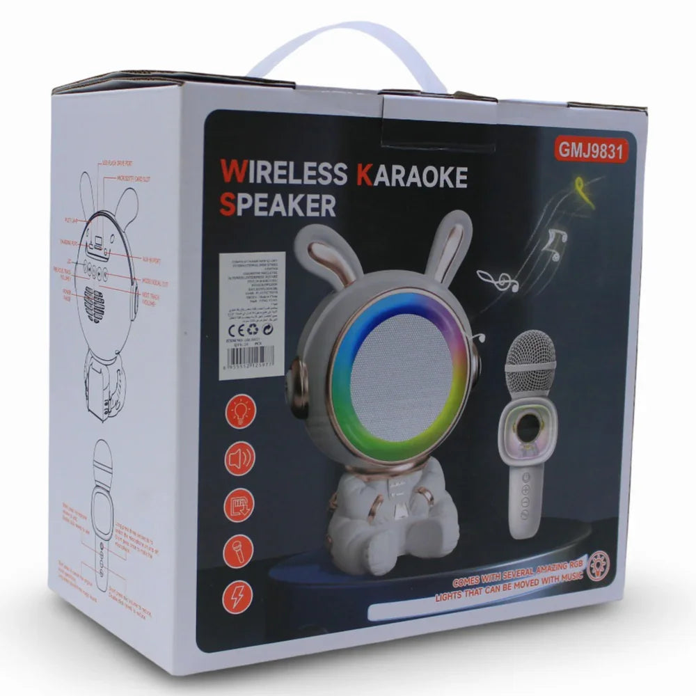 Wireless Karaoke Machine with Mic - White