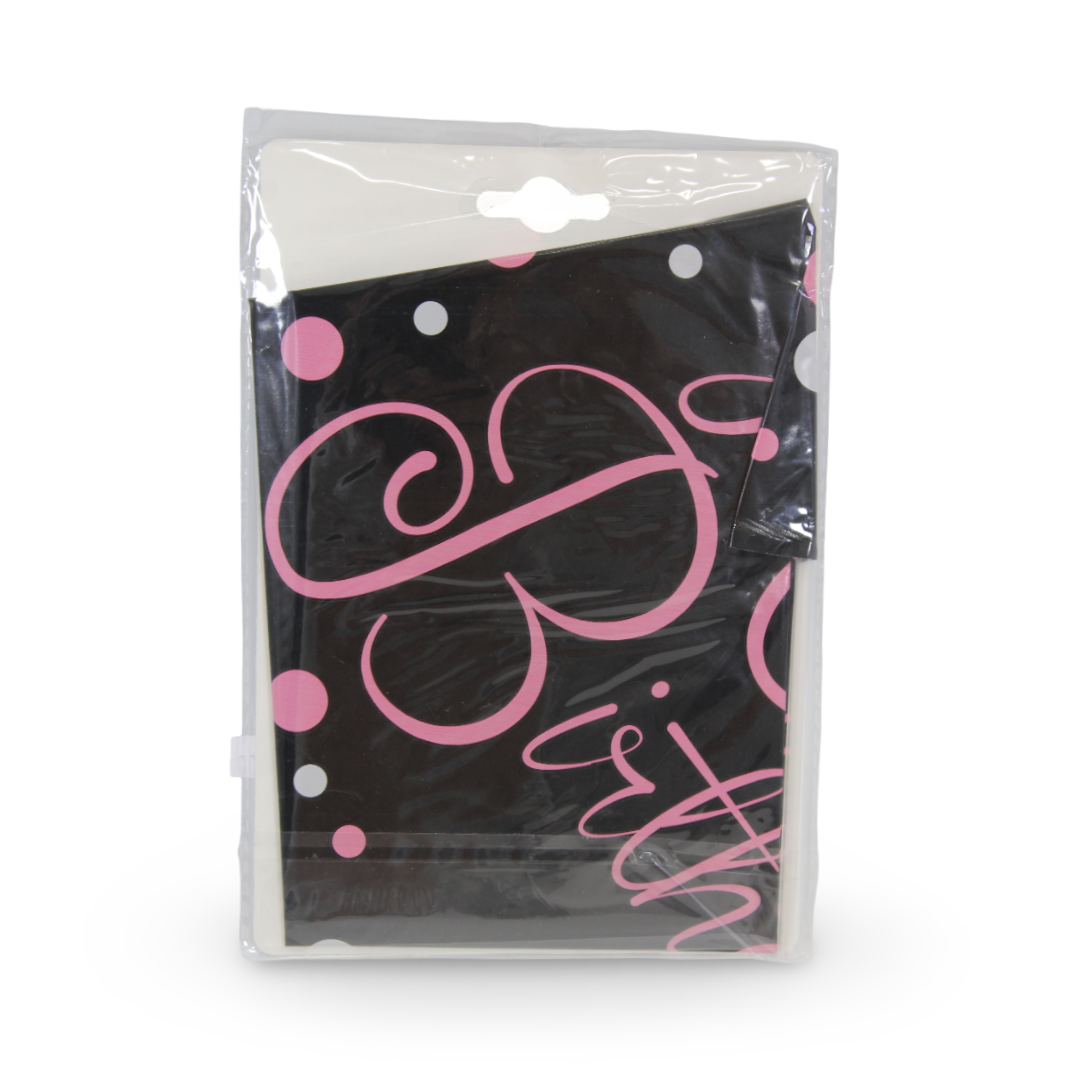 18-Inch Happy Birthday Foil Balloon – Black & Pink