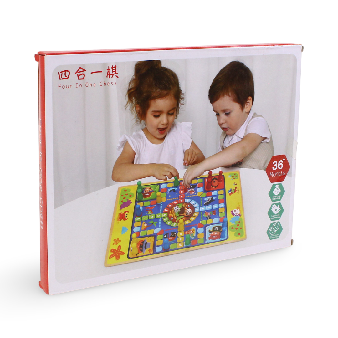 Lido Wooden Four-In-One Chess 4x1 - Toys - Bright Future