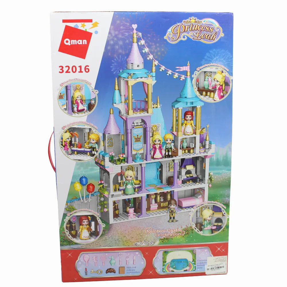 Princess Leah Rainbow Castle Celebration Building Blocks - 1373 Pcs