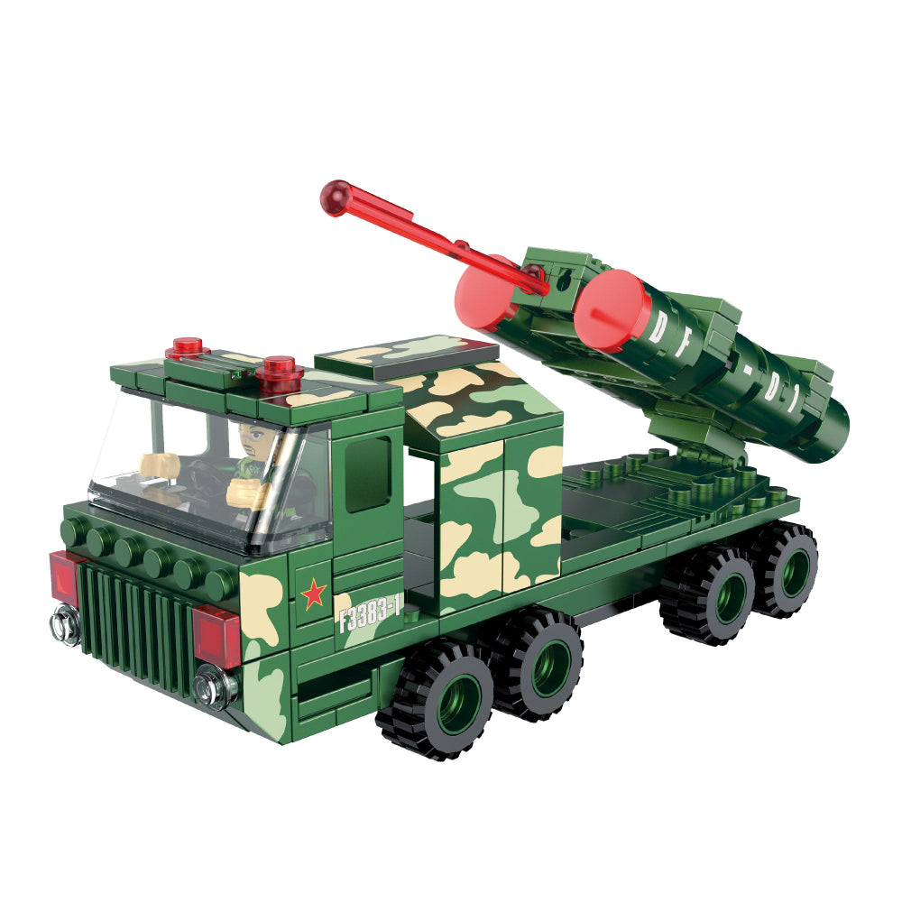 Cogo 2-in-1 Military Missile Truck Building Block Set – 174 Pcs - Toys