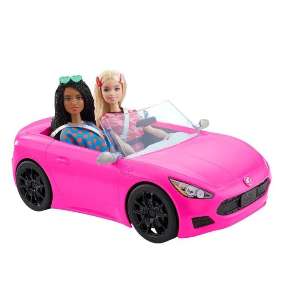 Barbie Pink Convertible Vehicle Toy with Rolling Wheels