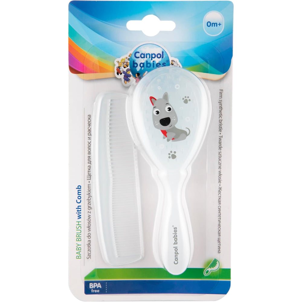 Canpol Babies Baby Brush and Comb Set - Dog Design - Baby Essentials