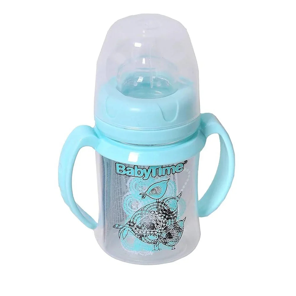 Baby Time Baby Wide Neck Bottle  250ml – Blue & Aqua