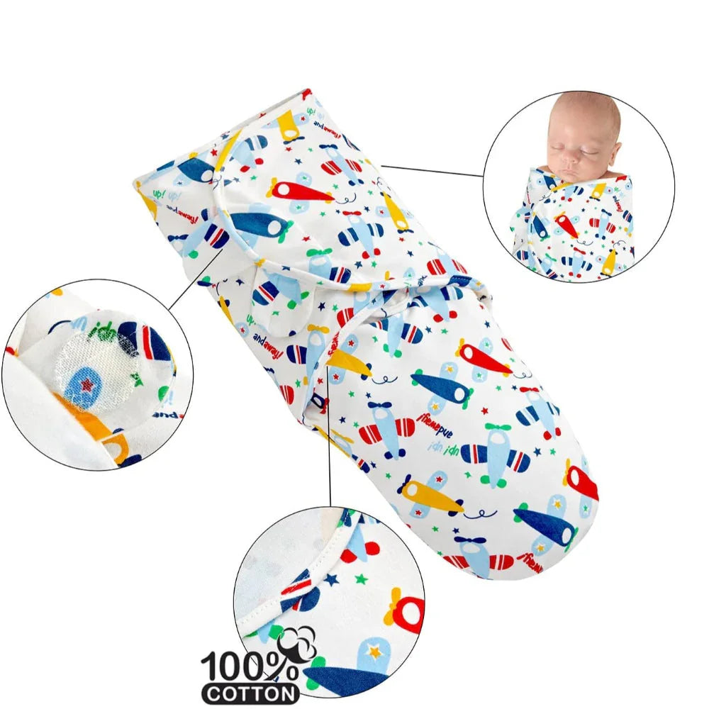 Unisex Kolaco Cotton Baby Swaddle Me (Airplanes)