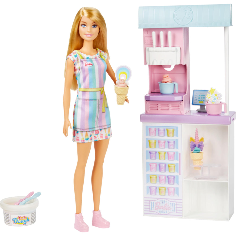 Mattel Barbie Ice Cream Shopkeeper Playset + Accessories - Toys