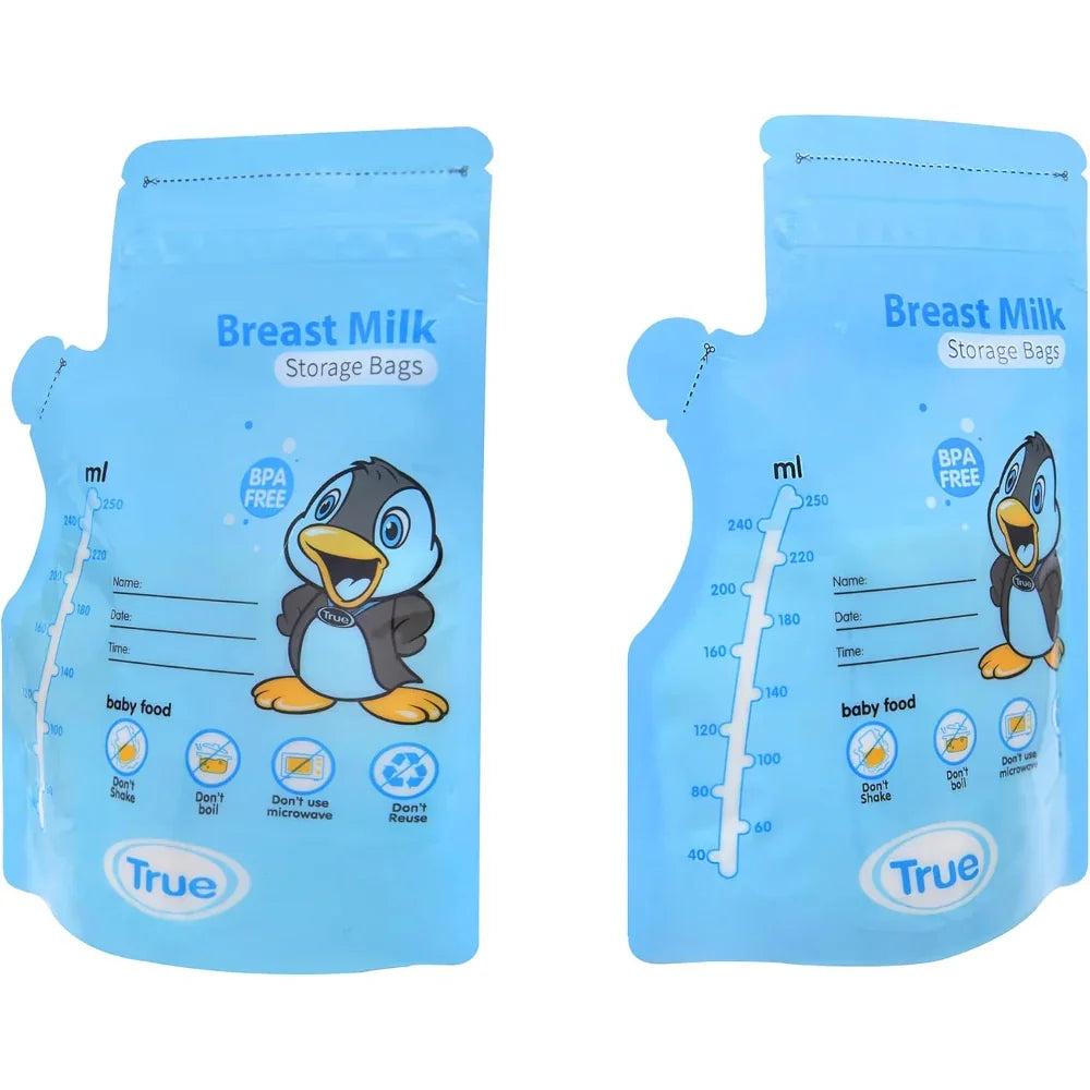 True Breastmilk Sterilized Storage Bags 250ml - 30Pcs (Blue) - Baby Essentials