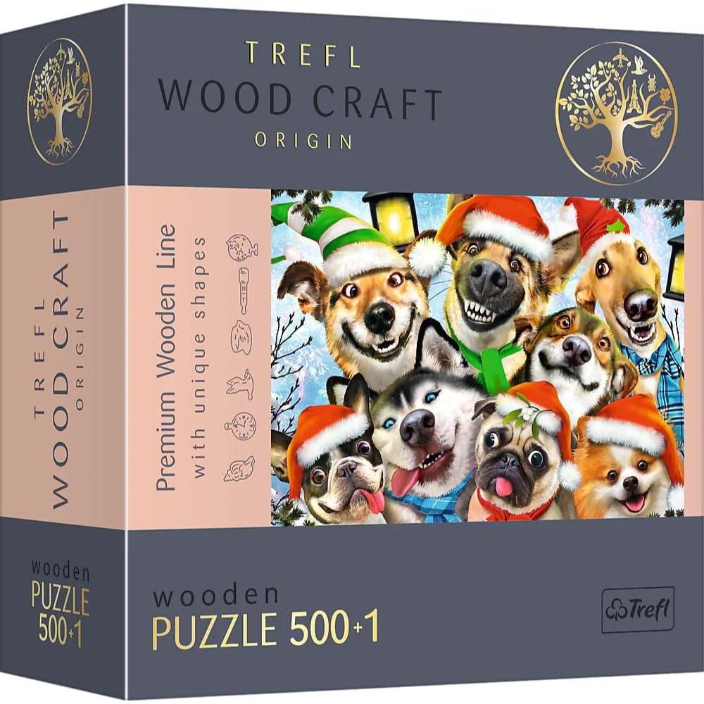 Trefl Festive Dogs Wooden Puzzle - 500+1 Pcs