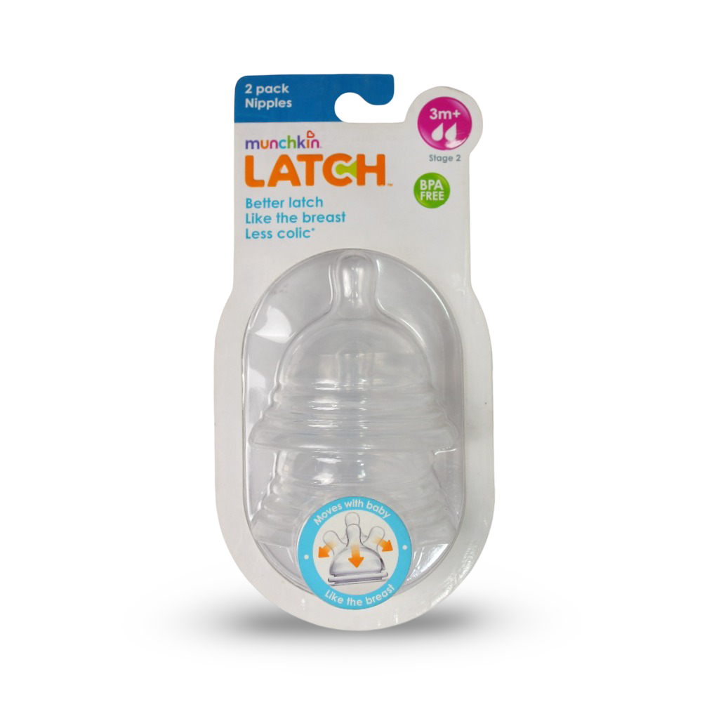Munchkin Latch Stage 2 Nipples 3m+ - Pack Of 2 - Baby Essentials