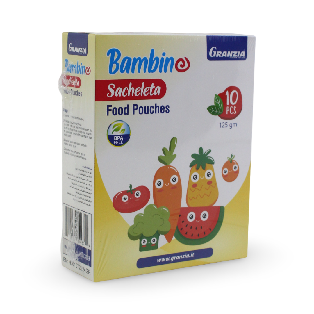 Granzia Bambino Sacheleta Food Pouches 125g – 10 Pcs