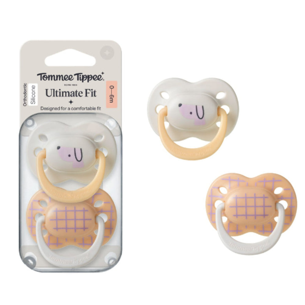 Tommee Tippee Ultimate Fit Orthodontic Silicone Pacifiers 0-6m – Salmon - Baby Essentials