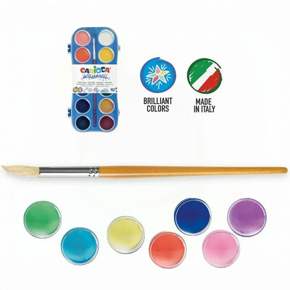 Carioca Stone Watercolors 30ml – 12 Colors + Brush