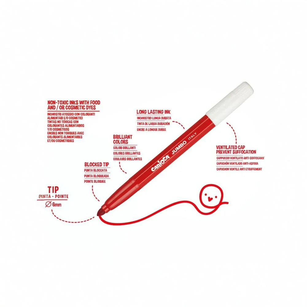 Carioca Jumbo Flowmaster Colours – 12 Colors